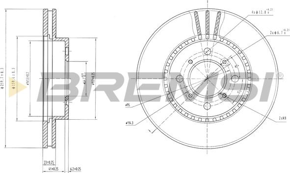 Bremsi CD6511V - Гальмівний диск autozip.com.ua