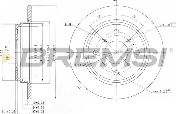 Bremsi CD6512S - Гальмівний диск autozip.com.ua