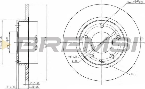 Bremsi CD6524S - Гальмівний диск autozip.com.ua