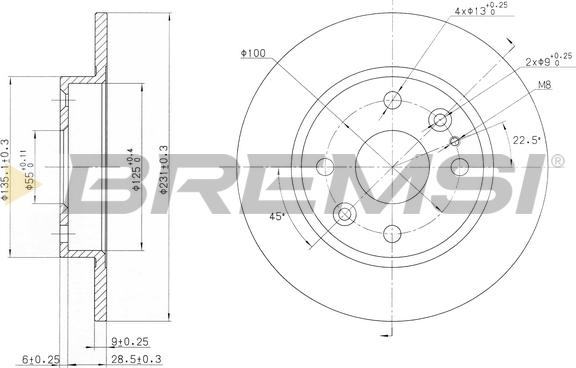 Bremsi CD6525S - Гальмівний диск autozip.com.ua