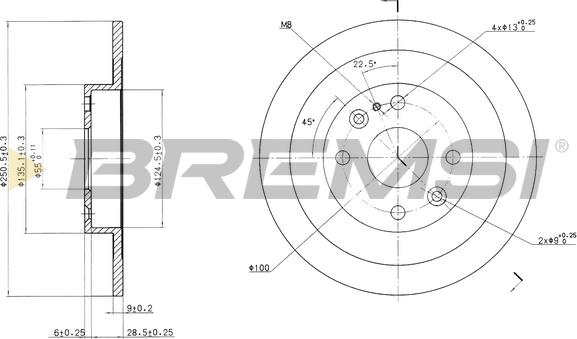 Bremsi CD6523S - Гальмівний диск autozip.com.ua