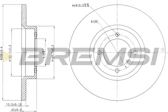 Bremsi CD6527S - Гальмівний диск autozip.com.ua