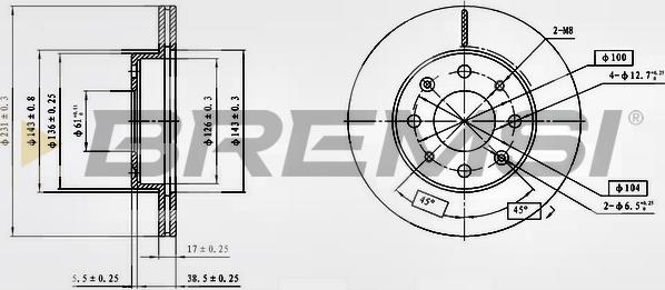 Bremsi CD6571V - Гальмівний диск autozip.com.ua