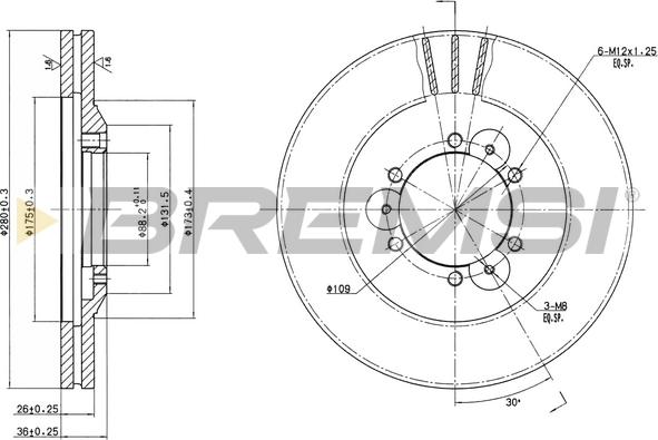 Bremsi CD6694V - Гальмівний диск autozip.com.ua