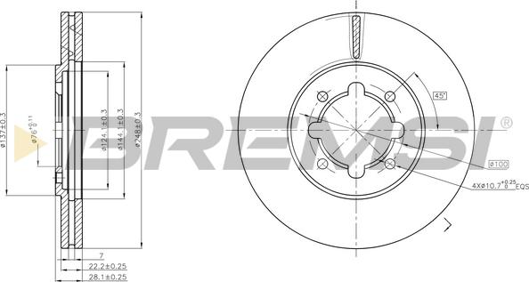 Bremsi CD6609V - Гальмівний диск autozip.com.ua