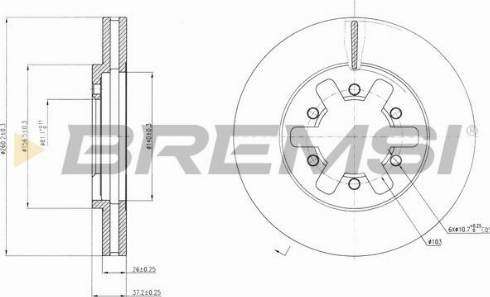 Bremsi CD6601V - Гальмівний диск autozip.com.ua