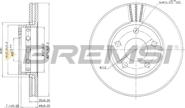 Bremsi CD6612V - Гальмівний диск autozip.com.ua