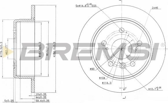 Bremsi CD6684S - Гальмівний диск autozip.com.ua