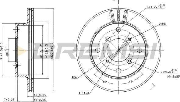 Bremsi CD6623V - Гальмівний диск autozip.com.ua