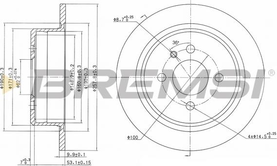 Bremsi CD6093S - Гальмівний диск autozip.com.ua