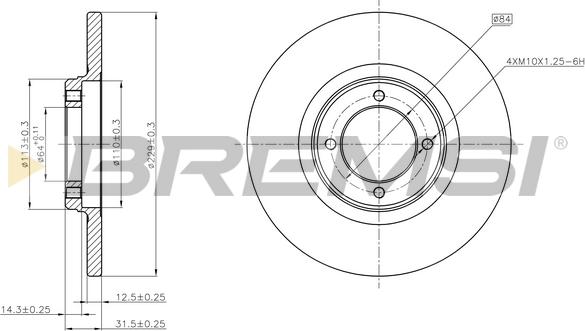 Bremsi CD6049S - Гальмівний диск autozip.com.ua