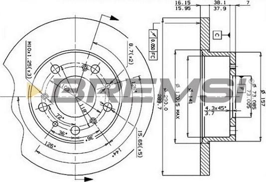 Bremsi CD6069S - Гальмівний диск autozip.com.ua