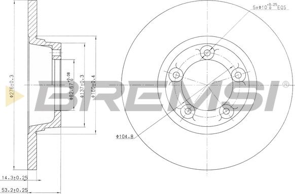 Bremsi CD6065S - Гальмівний диск autozip.com.ua