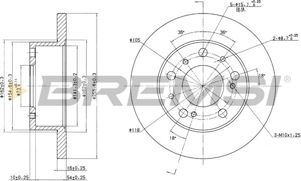 Bremsi CD6063S - Гальмівний диск autozip.com.ua