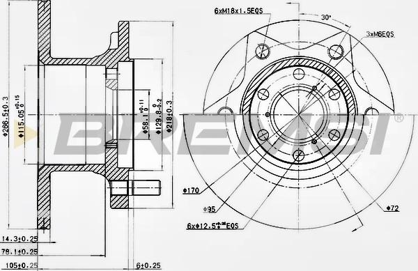 Bremsi CD6089S - Гальмівний диск autozip.com.ua