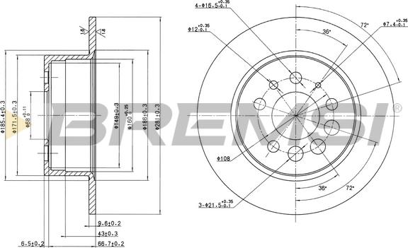 Bremsi CD6080S - Гальмівний диск autozip.com.ua