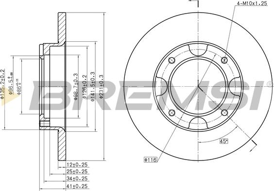 Bremsi CD6087S - Гальмівний диск autozip.com.ua