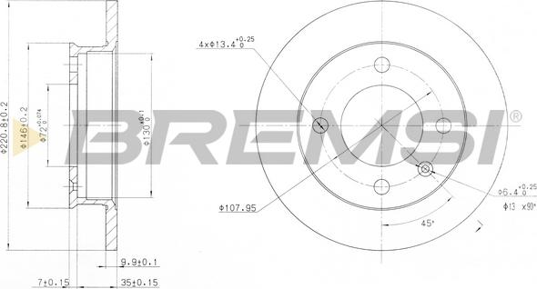 Bremsi CD6079S - Гальмівний диск autozip.com.ua