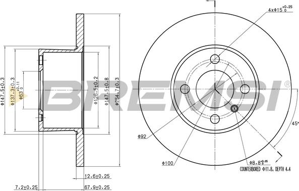 Bremsi CD6075S - Гальмівний диск autozip.com.ua