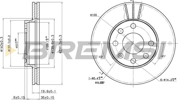 Bremsi CD6151V - Гальмівний диск autozip.com.ua