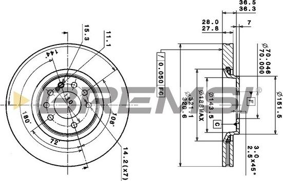 Bremsi CD6104S - Гальмівний диск autozip.com.ua