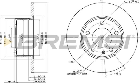 Bremsi CD6119S - Гальмівний диск autozip.com.ua