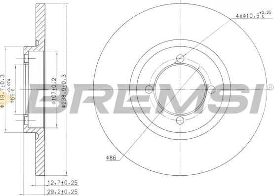 Bremsi CD6115S - Гальмівний диск autozip.com.ua