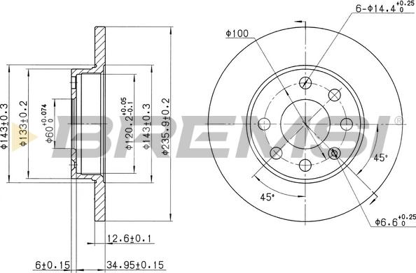 Bremsi CD6116S - Гальмівний диск autozip.com.ua