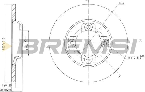 Bremsi CD6113S - Гальмівний диск autozip.com.ua
