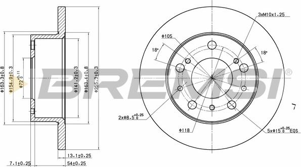 Bremsi CD6117S - Гальмівний диск autozip.com.ua