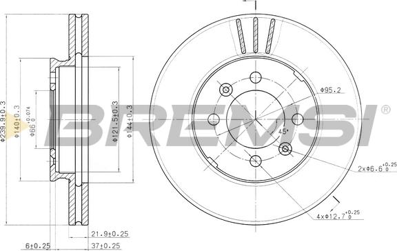 Bremsi CD6189V - Гальмівний диск autozip.com.ua