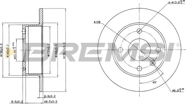 Bremsi CD6135S - Гальмівний диск autozip.com.ua