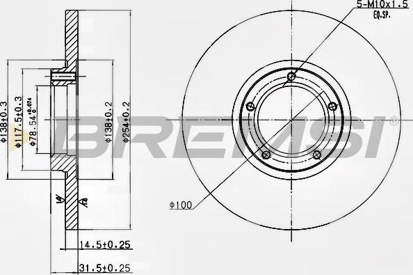 Bremsi CD6138S - Гальмівний диск autozip.com.ua