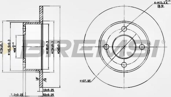 Bremsi CD6128S - Гальмівний диск autozip.com.ua