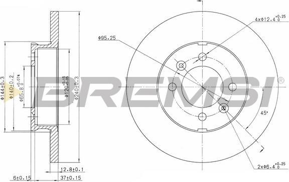 Bremsi CD6123S - Гальмівний диск autozip.com.ua