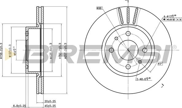 Bremsi CD6176V - Гальмівний диск autozip.com.ua