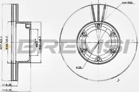 Bremsi CD6172V - Гальмівний диск autozip.com.ua