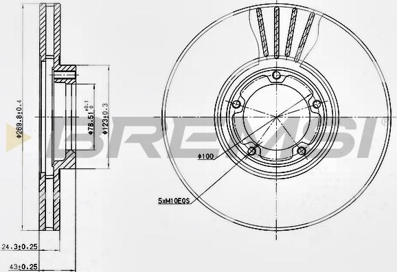 Bremsi CD6849V - Гальмівний диск autozip.com.ua