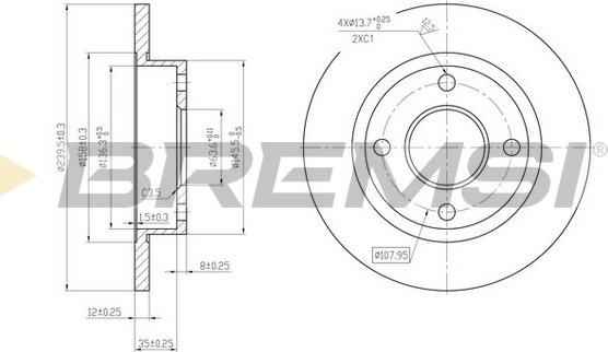 Bremsi CD6845S - Гальмівний диск autozip.com.ua