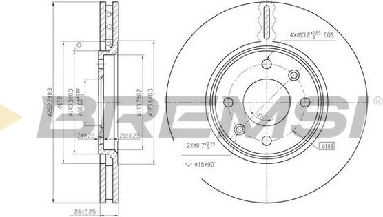 Bremsi CD6841V - Гальмівний диск autozip.com.ua