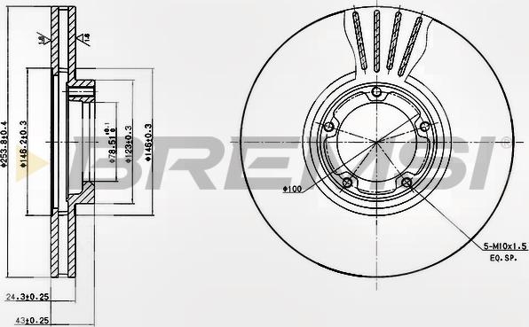 Bremsi CD6848V - Гальмівний диск autozip.com.ua