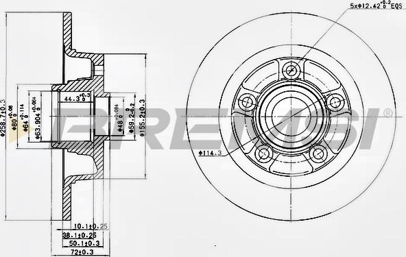 Bremsi CD6855S - Гальмівний диск autozip.com.ua