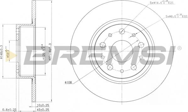 Bremsi CD6805S - Гальмівний диск autozip.com.ua