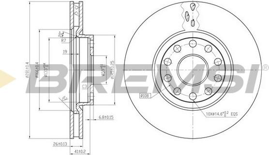 Bremsi CD6802V - Гальмівний диск autozip.com.ua