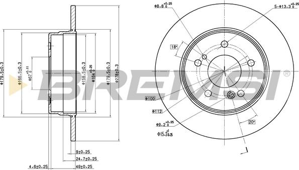 Bremsi CD6819S - Гальмівний диск autozip.com.ua