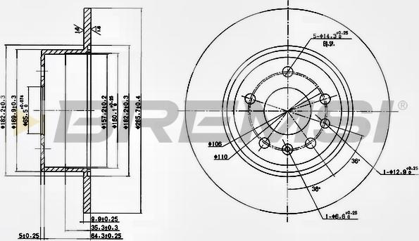 Bremsi CD6811S - Гальмівний диск autozip.com.ua