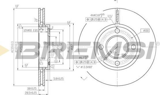 Bremsi CD6812V - Гальмівний диск autozip.com.ua