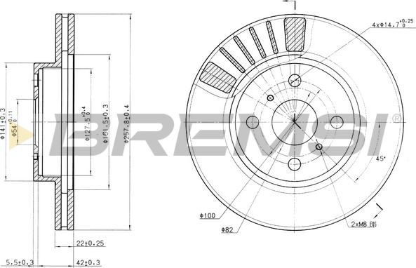 Bremsi CD6881V - Гальмівний диск autozip.com.ua