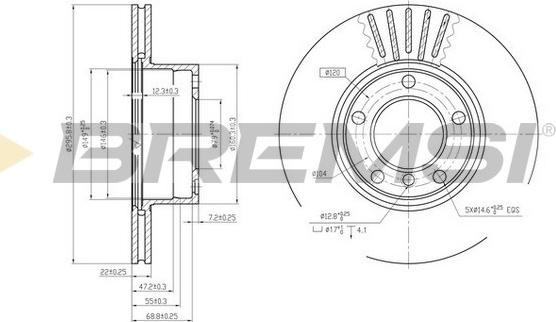 Bremsi CD6834V - Гальмівний диск autozip.com.ua