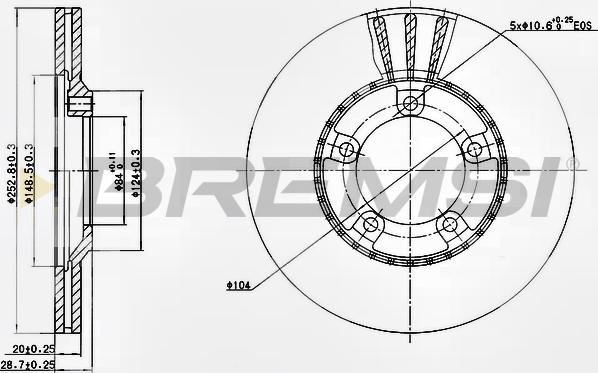 Bremsi CD6826V - Гальмівний диск autozip.com.ua